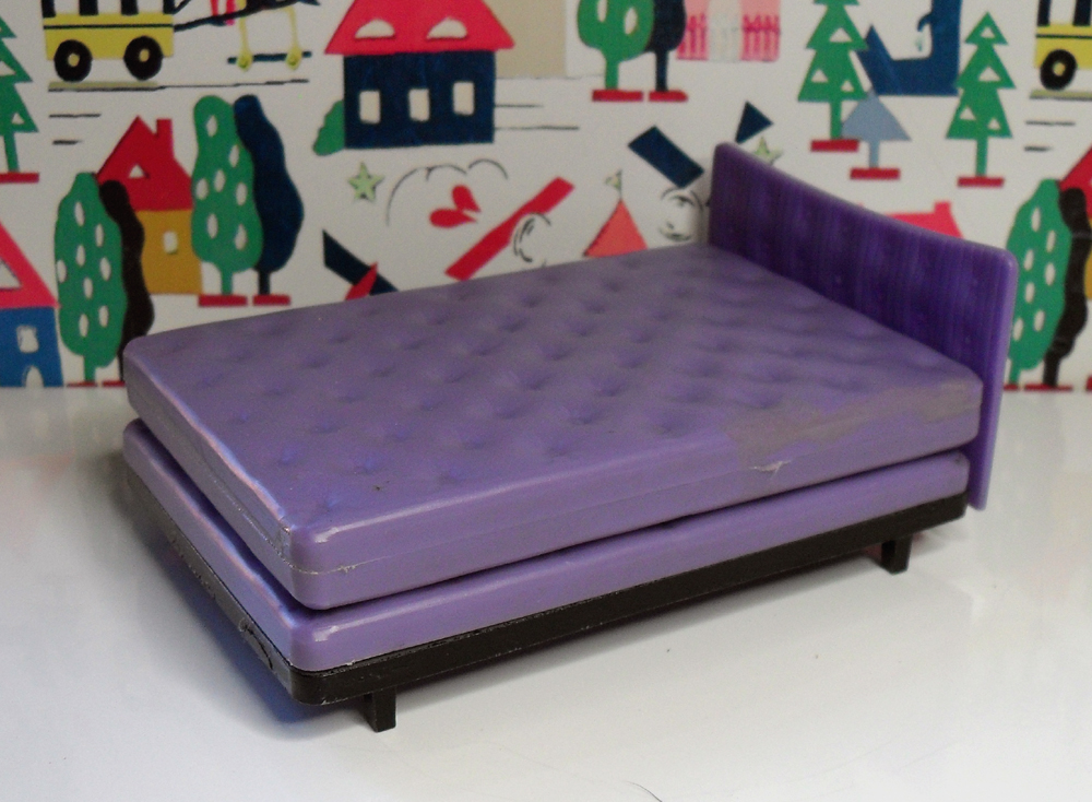 Purple Double Bed with Mattress 1008
